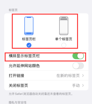 榆次iPhone授权维修分享Safari浏览器如何切换标签栏位置 